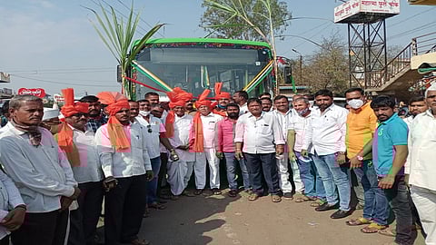 Rahu PMP L bus service from Pune station via Wagholi was started from Saturday 2.jpg
