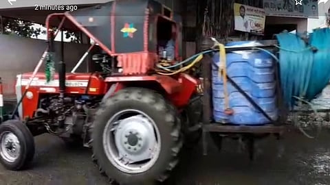 Farmer celebrate Bailpola with Tractor