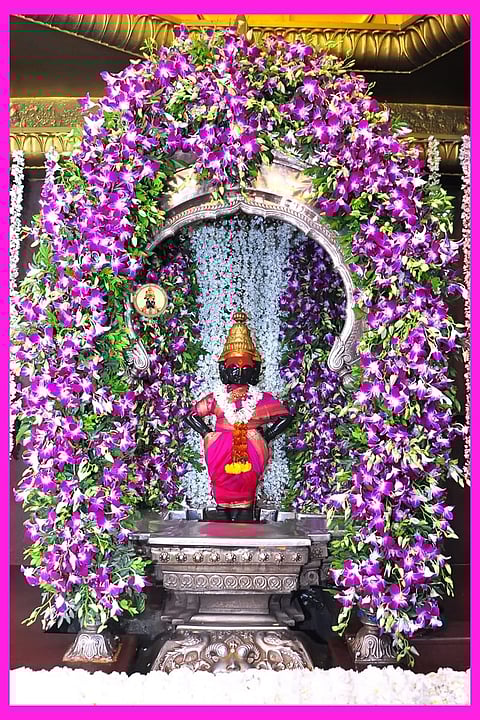 Various flowers in Vitthal Temple