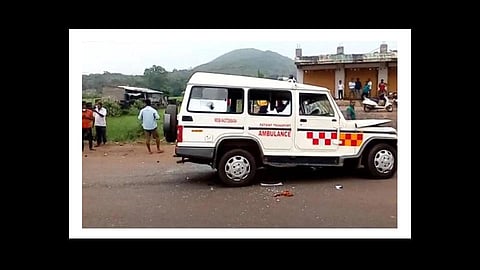 ambulance and two wheeler accident near jaipur rajasthan