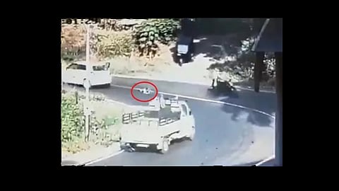 child falls running car shocking video shared by ips officer