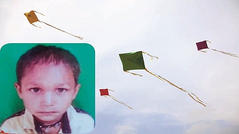 पतंग आला..; चिमुकल्याला घेऊन गेला!