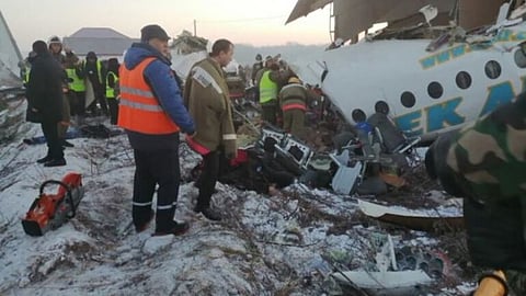 flight with 100 onboard crashes in Kazakhstan