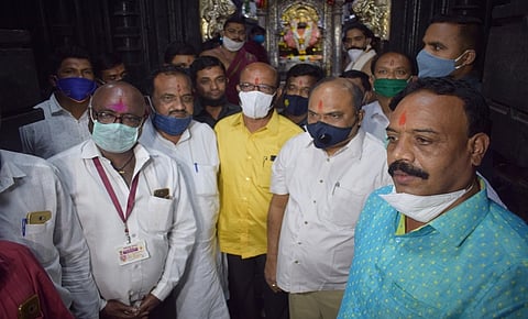 State Transport Minister Anil Parab visit in ambabai temple kolhapur