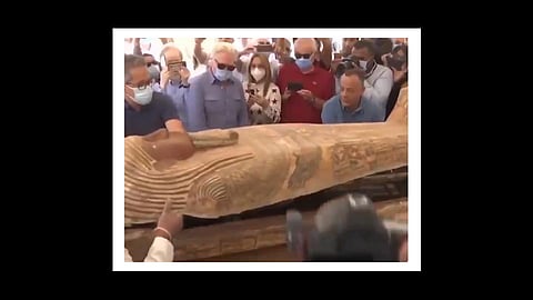 the mummy tomb which has been sealed for 2500 years has been opened for the first time