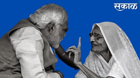 narendra modi with mother.