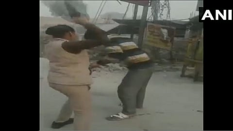 woman constable beats man for allegedly harassing school girls in kanpur