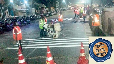 Zebra crossings and speed breaker
