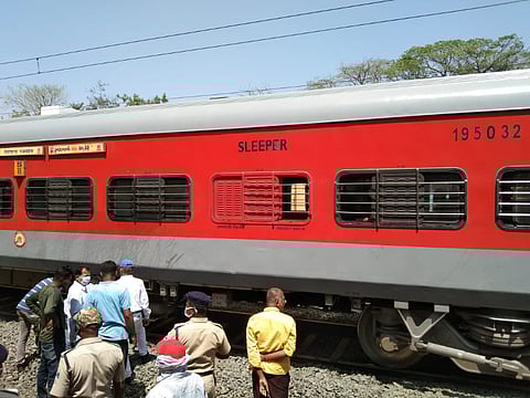 Telangana Express fire at wheel