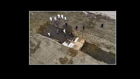 new york the dead bodies are buried together a video with a fork came in front