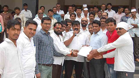 MarathaKrantiMorcha Thiyya Agitation at Yevla for Shivshrushti demand with reservation