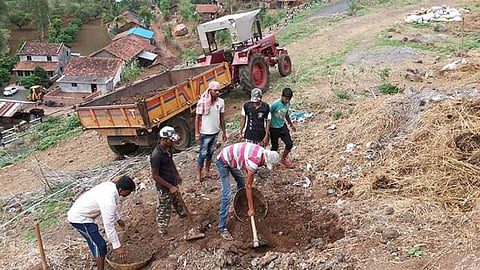 श्रमदान, स्वखर्चातून देवमाळावर वृक्षलागवड