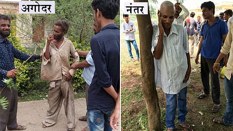 निराधार भिकाऱ्यांना केले चकाचक, विधायक उपक्रम