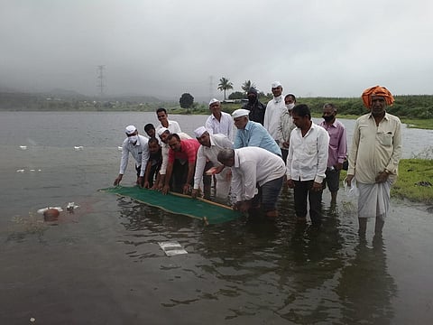 Belapur Badgi small scale irrigation project overflow in Akole taluka