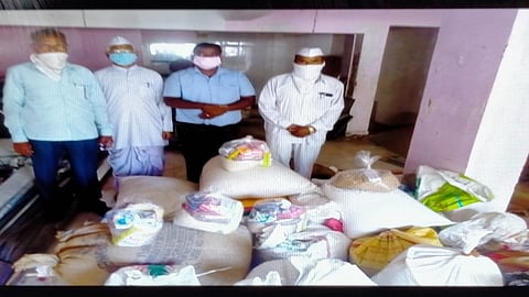 Essentials for 180 families on behalf of RSS and Senior Citizens Association