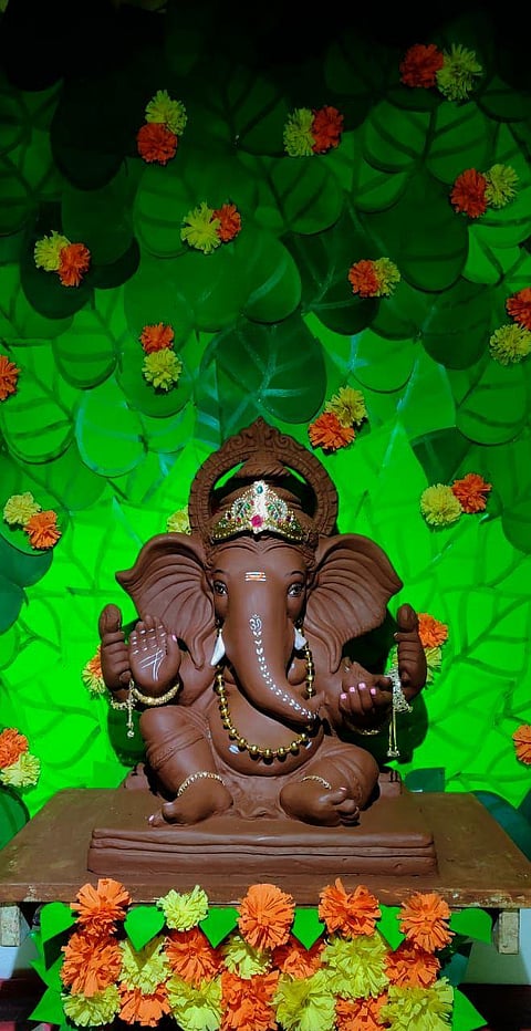 eco-friendly ganesh idol from malgaon sculptor konkan sindhudurg