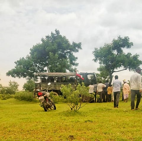 Land survey by Army officials in Wadgaon Sawtal on Monday