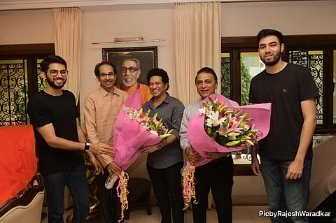 Sachin tendulkar and Sunil gavaskar meets CM Uddhav Thackeray at Matoshri