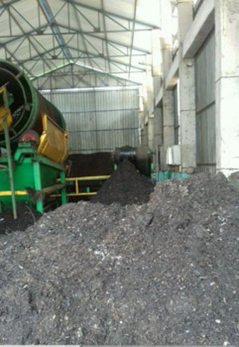 A project set up to make compost from wet waste