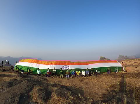 The largest Indian flag hoisted on the Konkan ridge