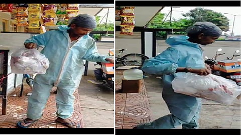 गोंधळात गोंधळ! आता या मनोरुग्णाकडे कुठून आला पीपीई किट? रस्त्यावर मुक्त वावर...