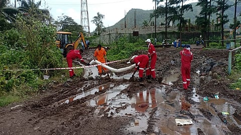 उरण जवळ ONGC ची पाईपलाईन फुटली; तत्काळ गळती रोखल्याने मोठा अनर्थ टळला