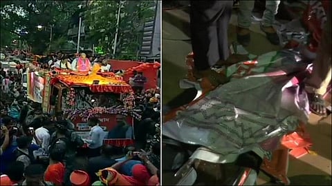 Stone pelting clashes during Amit Shahs roadshow in Kolkata