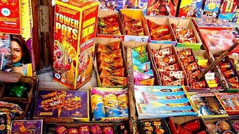 jalna fire cracker market security measures drums in front of many shops empty without water