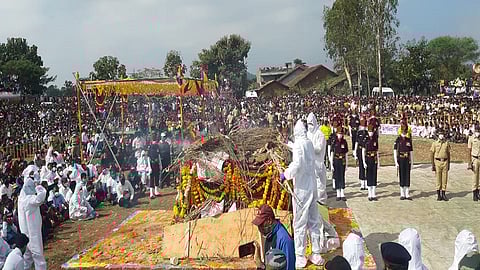 army officer rushikesh jondhale exequies in his home town ajara bahiravadi in kolhapur