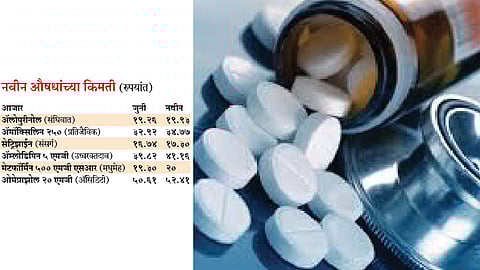 औषधांच्या किमतीत पाच टक्क्यांनी वाढ