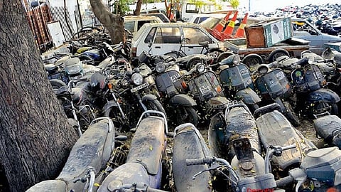 vehicles caught by police are in police stations in Amaravati