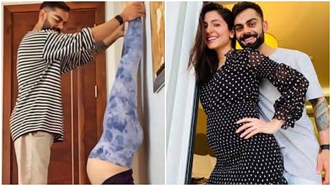 Anushka Sharma nails the Shirshasana pose with support from husband Virat Kohli
