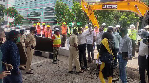 Bridge demolition start at Pune University Chowk