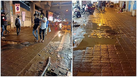 डोंबिवलीकरांच्या उखडलेल्या पेव्हरब्लॉकवरून उड्या; स्थानक रस्त्याची दैना