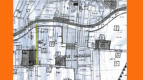 पिंपळे सौदागर - पिंपरी- चिंचवड महापालिकेच्या विकास आराखड्यात दाखविण्यात आलेला (पिवळ्या रंगात) जरवरी सोसायटी रस्ता.