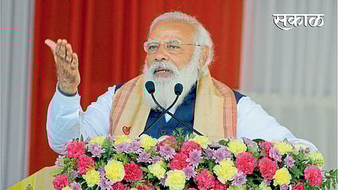 शिवसागर : भाषण करताना पंतप्रधान नरेंद्र मोदी.