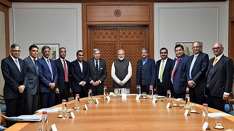 pm narendra modi meets prime businessmen in delhi discussed employment opportunities