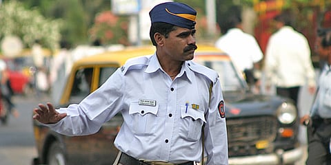 Traffic jam in Pathardi town due to road works