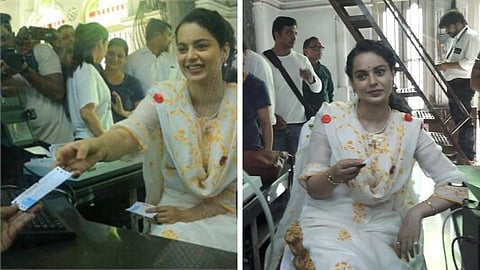 kangna ranaut issues tickets to railway commuters at railway station