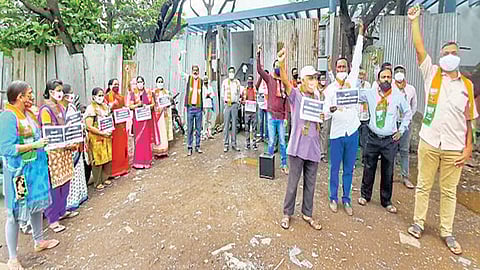 वाईत महाविकास आघाडीविरोधात भाजपचे जोरदार आंदोलन