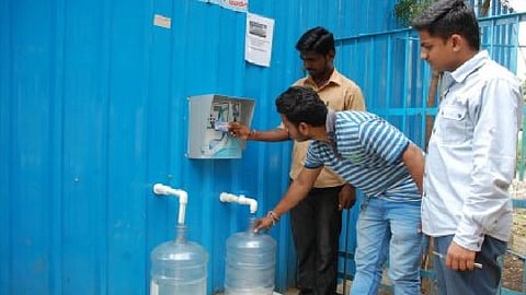 Crowds at water ATMs due to unclean water supply