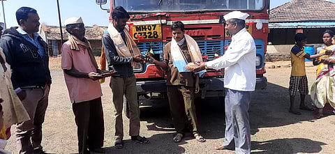 As soon as the ST bus arrived, the villagers welcomed it