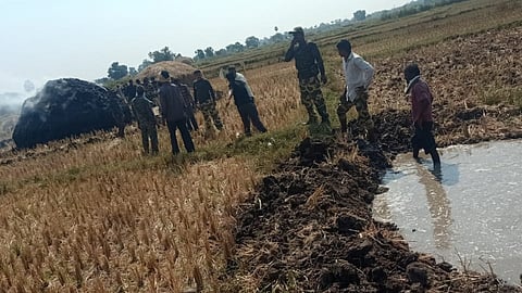 villagers successfully control fire in gondpipari of chandrapur