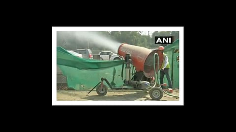 anti smog guns deployed at large construction sites in Delhi