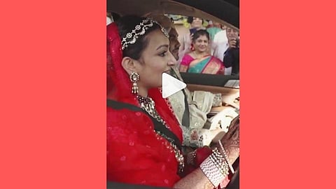 नववधूचा हटके अंदाज; स्वत:चं कार चालवत पोहोचली सासरी