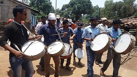 Villagers celebrated news of man going to army