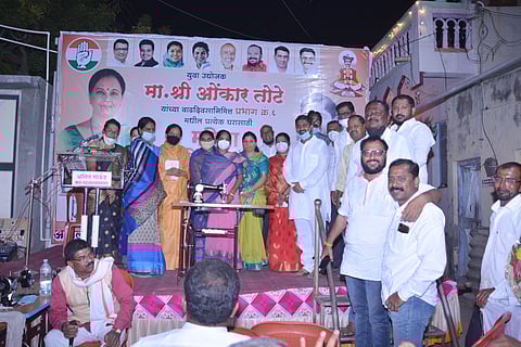 Losses in Karjat The couple donated sewing machines to the poor