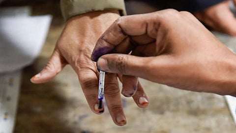 police parade in gram panchayat election