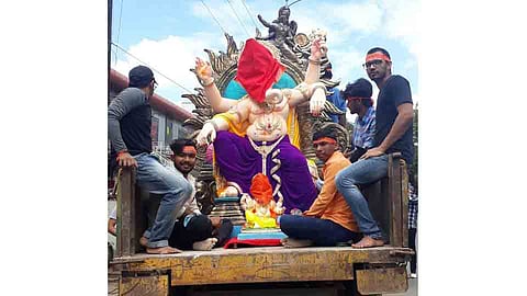 Ganapati arrives at Talegaon on occasion og ganesh festival