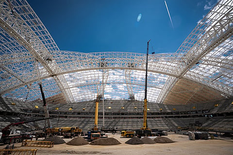 A recent view of the ongoing construction of the new Ankara Stadium, which is nearing completion to become one of the most modern sports facilities in Turkey